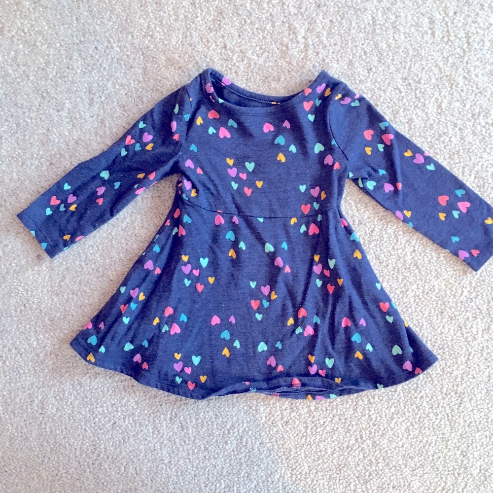 Cat & Jack: Girl’s Navy Heart Dress (18-24 mo)